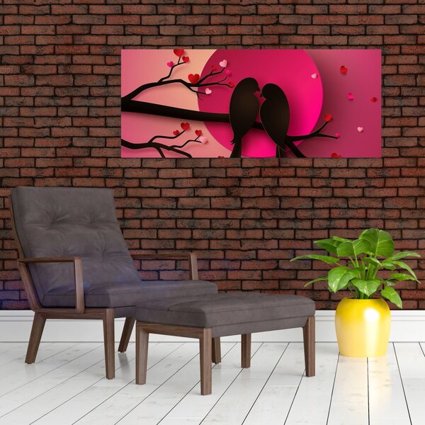 Slika - Zaljubljene ptice (120x50 cm)