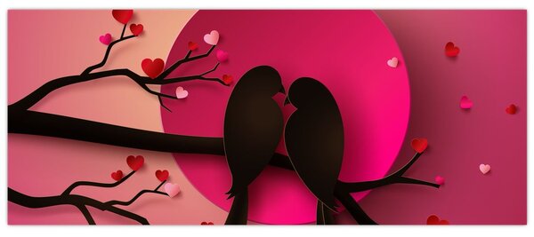 Slika - Zaljubljene ptice (120x50 cm)
