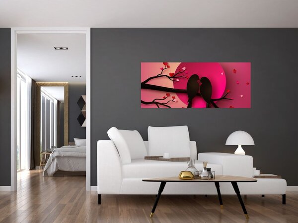 Slika - Zaljubljene ptice (120x50 cm)