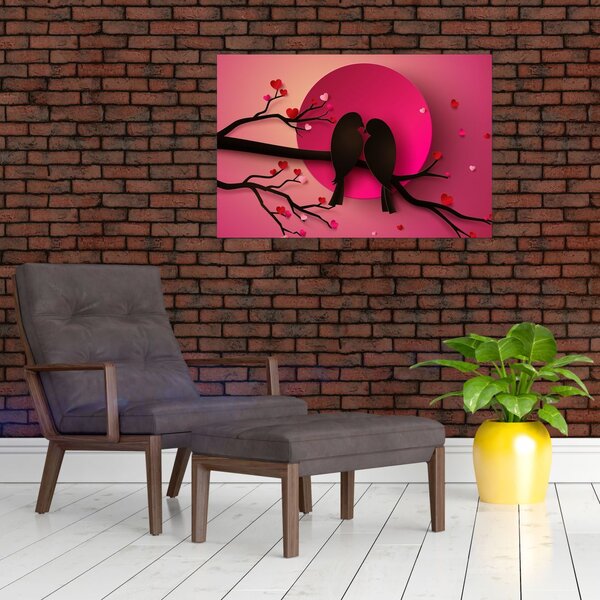 Slika - Zaljubljene ptice (90x60 cm)