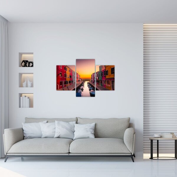 Slika - Zalazak sunca, otok Burano, Venecija, Italija (90x60 cm)