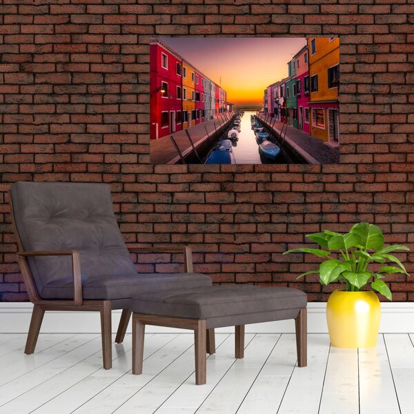 Slika - Zalazak sunca, otok Burano, Venecija, Italija (90x60 cm)