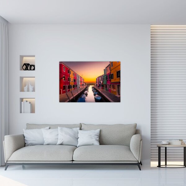 Slika - Zalazak sunca, otok Burano, Venecija, Italija (90x60 cm)