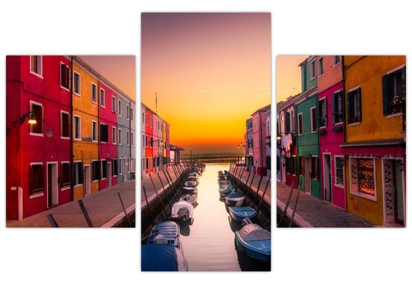 Slika - Zalazak sunca, otok Burano, Venecija, Italija (90x60 cm)