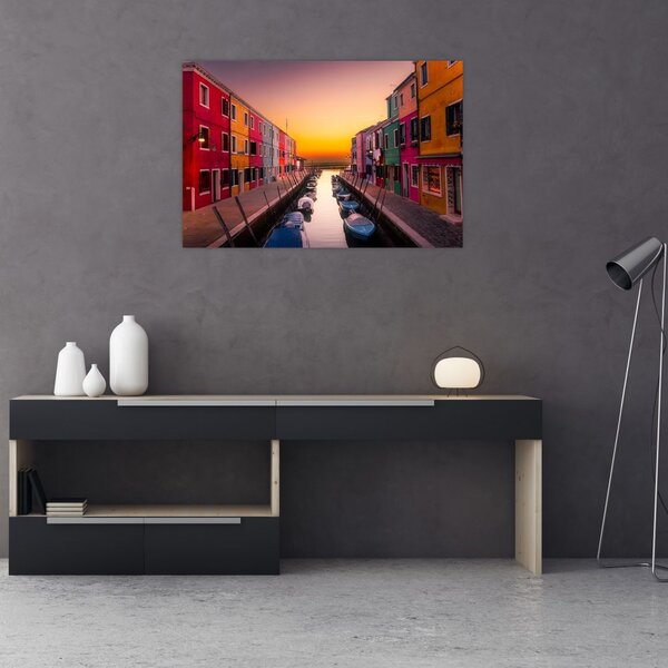 Slika - Zalazak sunca, otok Burano, Venecija, Italija (90x60 cm)