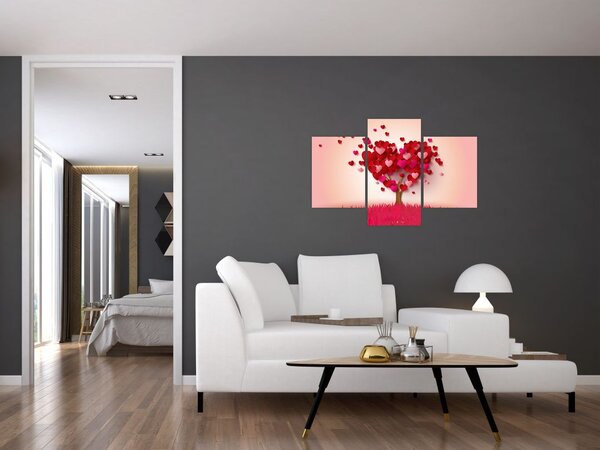Slika stabla u obliku srca (90x60 cm)