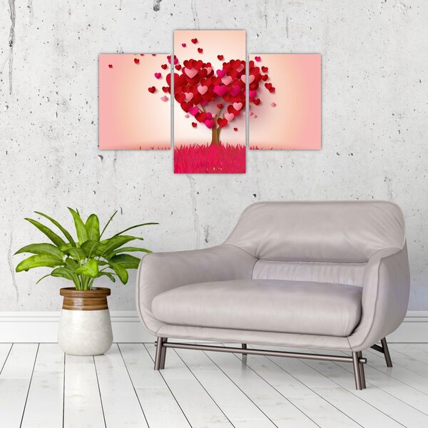 Slika stabla u obliku srca (90x60 cm)