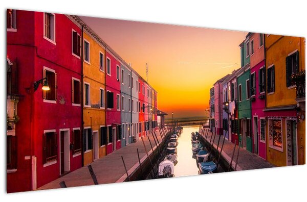 Slika - Zalazak sunca, otok Burano, Venecija, Italija (120x50 cm)