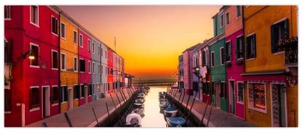 Slika - Zalazak sunca, otok Burano, Venecija, Italija (120x50 cm)