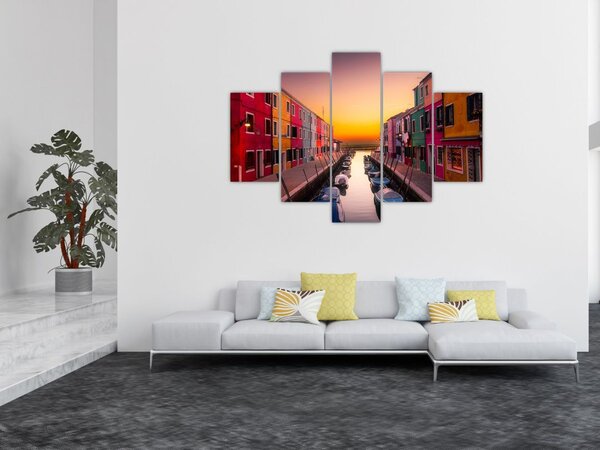 Slika - Zalazak sunca, otok Burano, Venecija, Italija (150x105 cm)