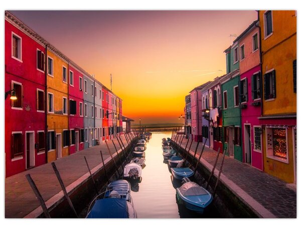 Slika - Zalazak sunca, otok Burano, Venecija, Italija (70x50 cm)