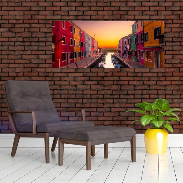 Slika - Zalazak sunca, otok Burano, Venecija, Italija (120x50 cm)