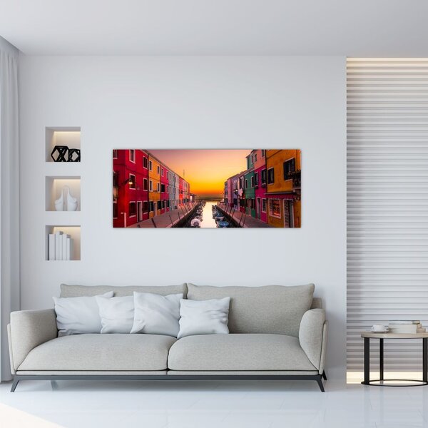 Slika - Zalazak sunca, otok Burano, Venecija, Italija (120x50 cm)