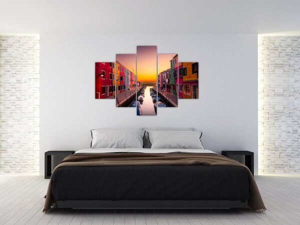 Slika - Zalazak sunca, otok Burano, Venecija, Italija (150x105 cm)