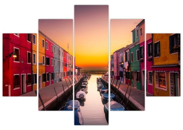 Slika - Zalazak sunca, otok Burano, Venecija, Italija (150x105 cm)