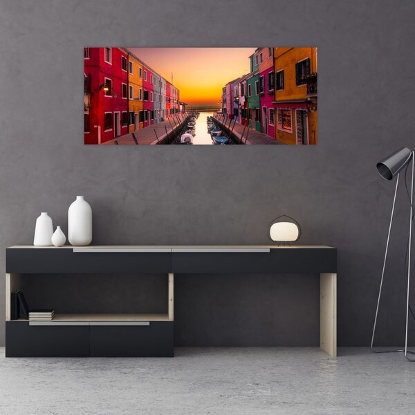Slika - Zalazak sunca, otok Burano, Venecija, Italija (120x50 cm)