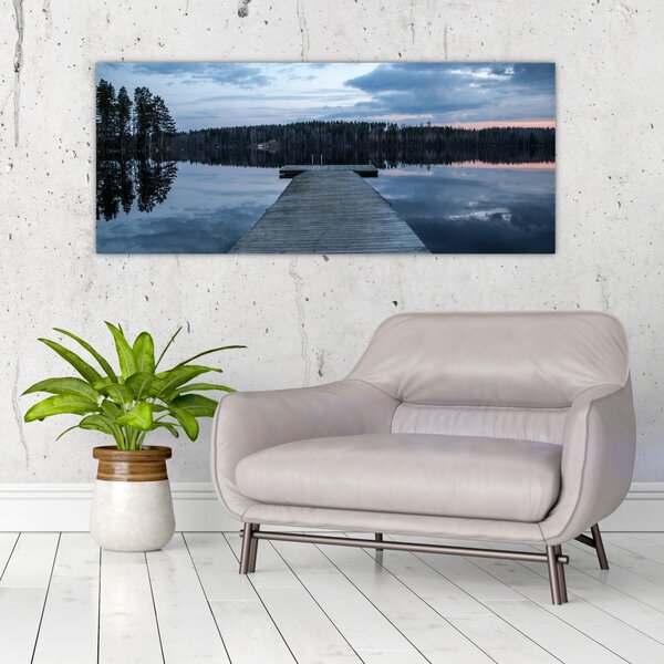 Slika - Molo na jezeru (120x50 cm)