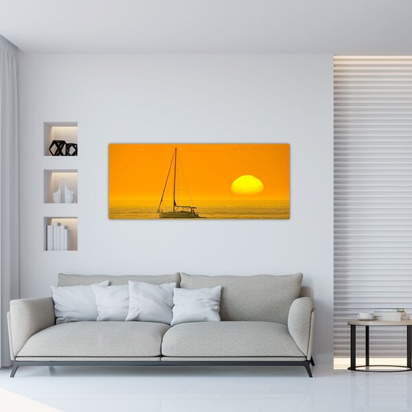Slika - Čamac usred mora (120x50 cm)