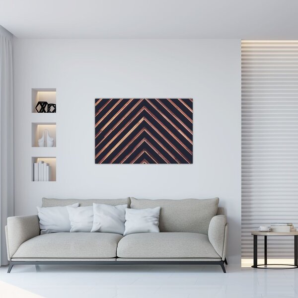 Slika drvenog motiva na crnoj pozadini (90x60 cm)