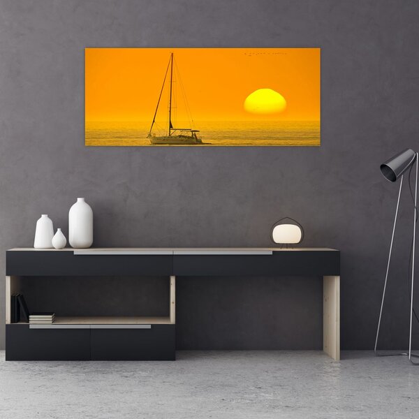 Slika - Čamac usred mora (120x50 cm)