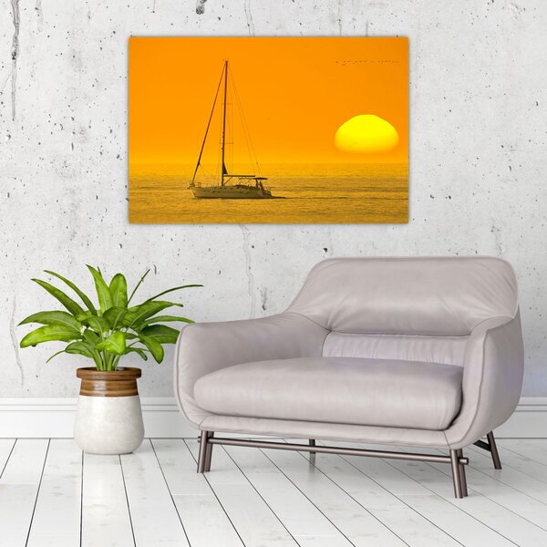 Slika - Čamac usred mora (90x60 cm)