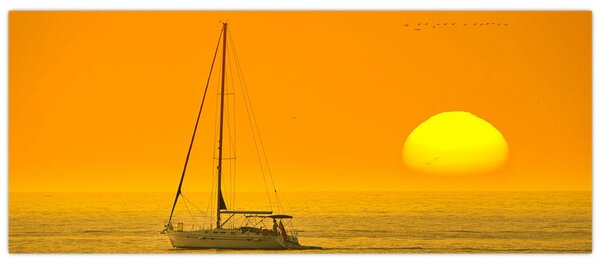 Slika - Čamac usred mora (120x50 cm)