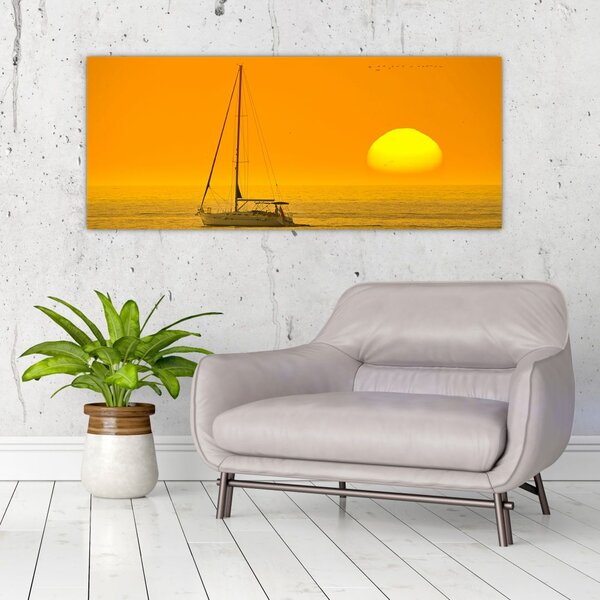 Slika - Čamac usred mora (120x50 cm)