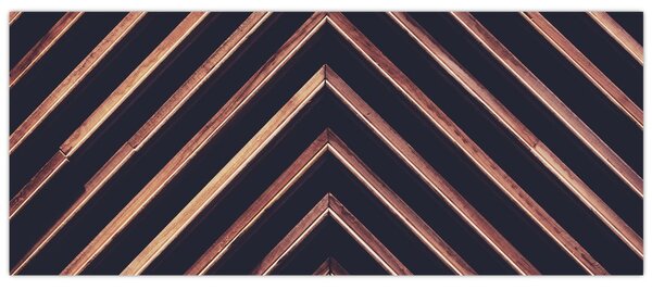 Slika drvenog motiva na crnoj pozadini (120x50 cm)