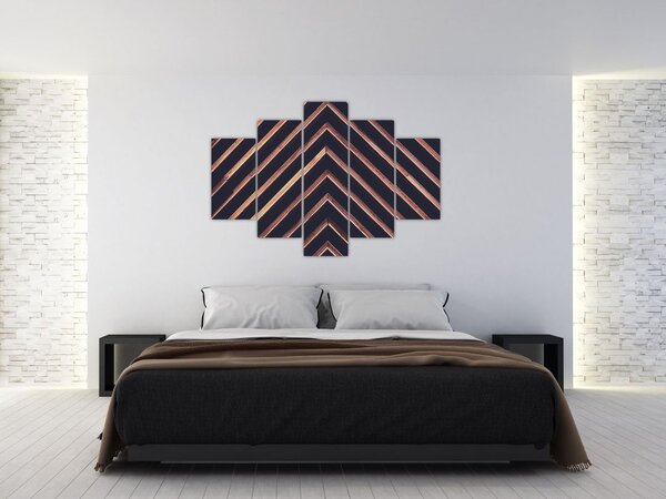 Slika drvenog motiva na crnoj pozadini (150x105 cm)