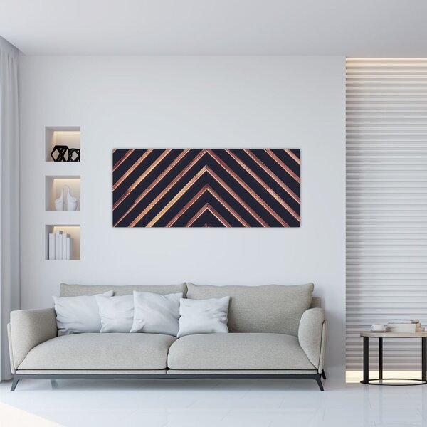 Slika drvenog motiva na crnoj pozadini (120x50 cm)