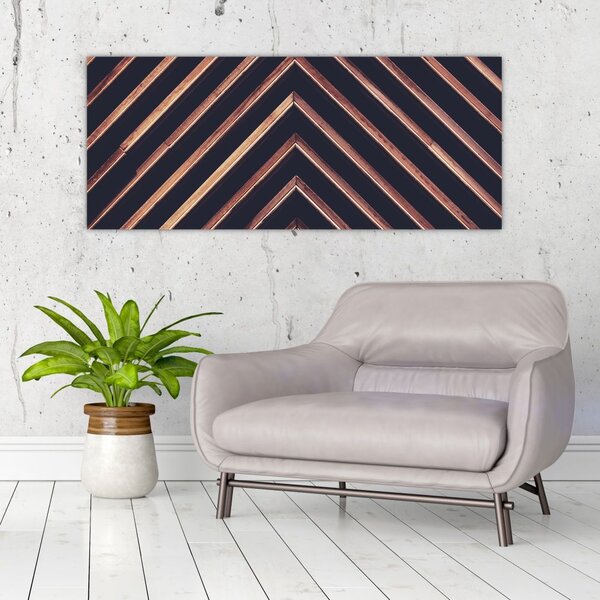 Slika drvenog motiva na crnoj pozadini (120x50 cm)