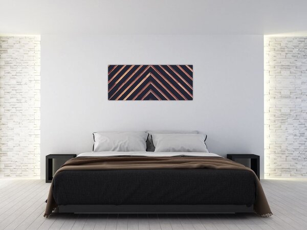 Slika drvenog motiva na crnoj pozadini (120x50 cm)