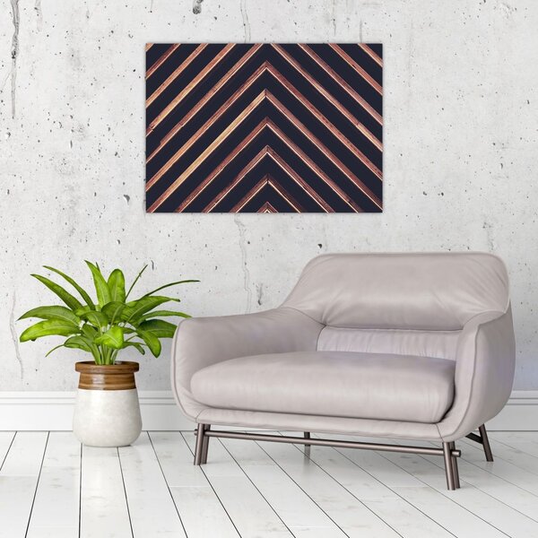 Slika drvenog motiva na crnoj pozadini (70x50 cm)