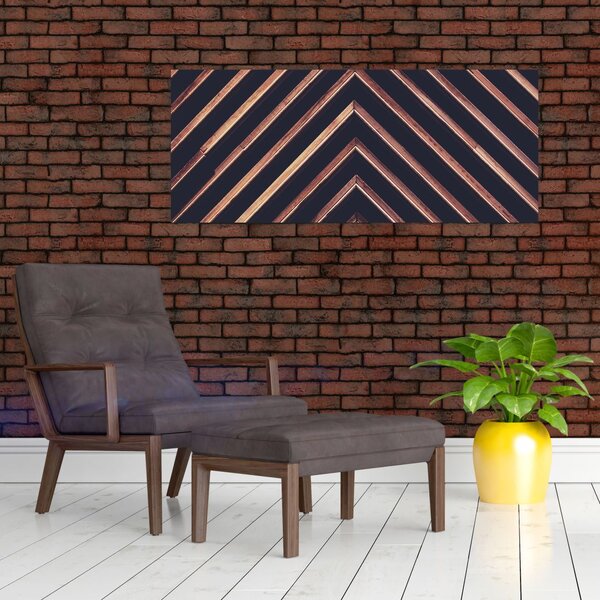 Slika drvenog motiva na crnoj pozadini (120x50 cm)