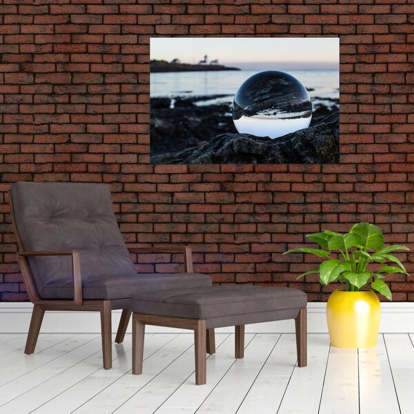 Slika staklene kugle na stijeni (90x60 cm)