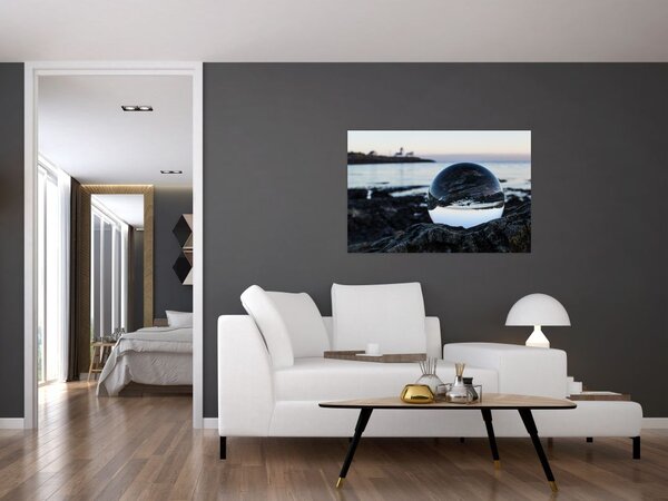 Slika staklene kugle na stijeni (90x60 cm)