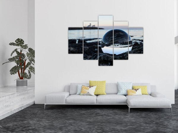 Slika staklene kugle na stijeni (150x105 cm)