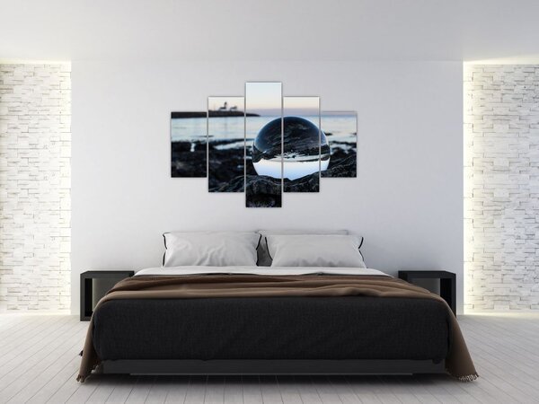 Slika staklene kugle na stijeni (150x105 cm)