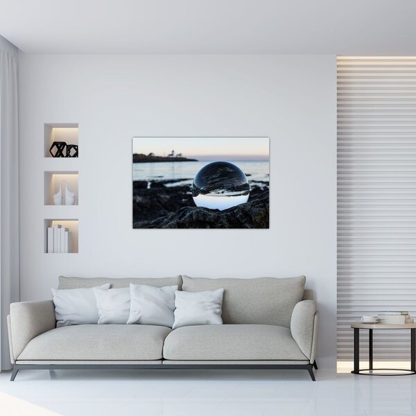 Slika staklene kugle na stijeni (90x60 cm)
