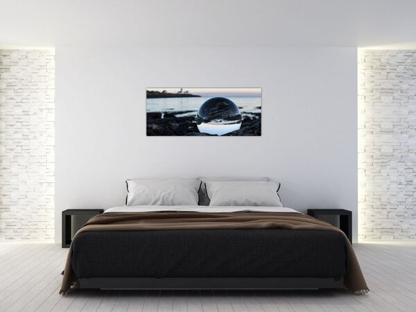 Slika staklene kugle na stijeni (120x50 cm)