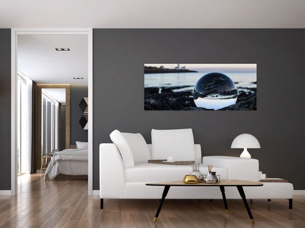 Slika staklene kugle na stijeni (120x50 cm)