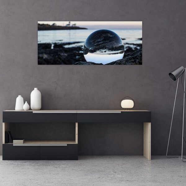Slika staklene kugle na stijeni (120x50 cm)