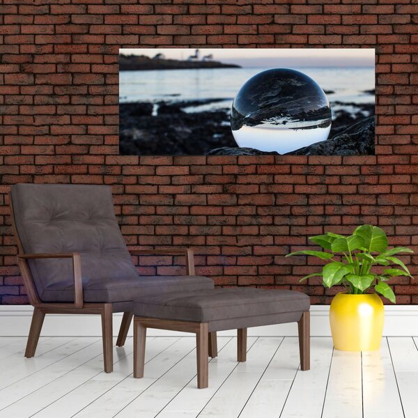 Slika staklene kugle na stijeni (120x50 cm)
