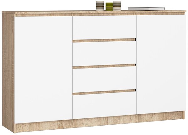 Komoda Kurtinaitis 2D 4SZ (hrast sonoma + bijela)