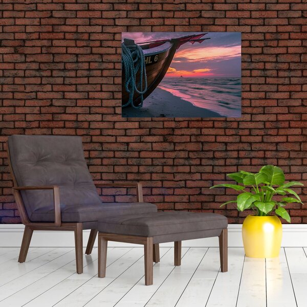 Slika čamca na obali (70x50 cm)