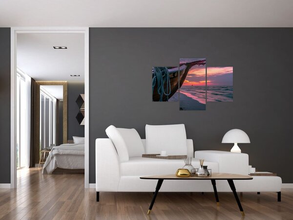 Slika čamca na obali (90x60 cm)