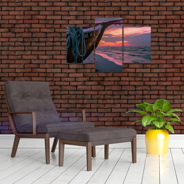 Slika čamca na obali (90x60 cm)