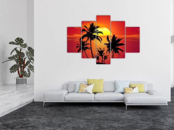Slika siluete otoka s palmama (150x105 cm)