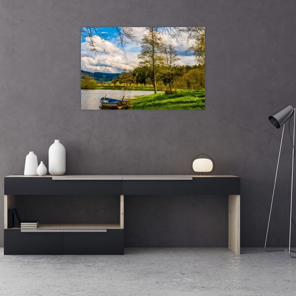 Slika čamca uz jezero (90x60 cm)
