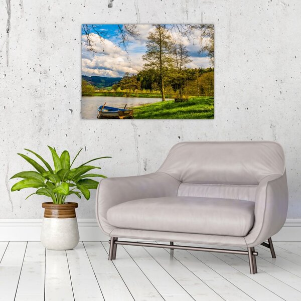 Slika čamca uz jezero (70x50 cm)